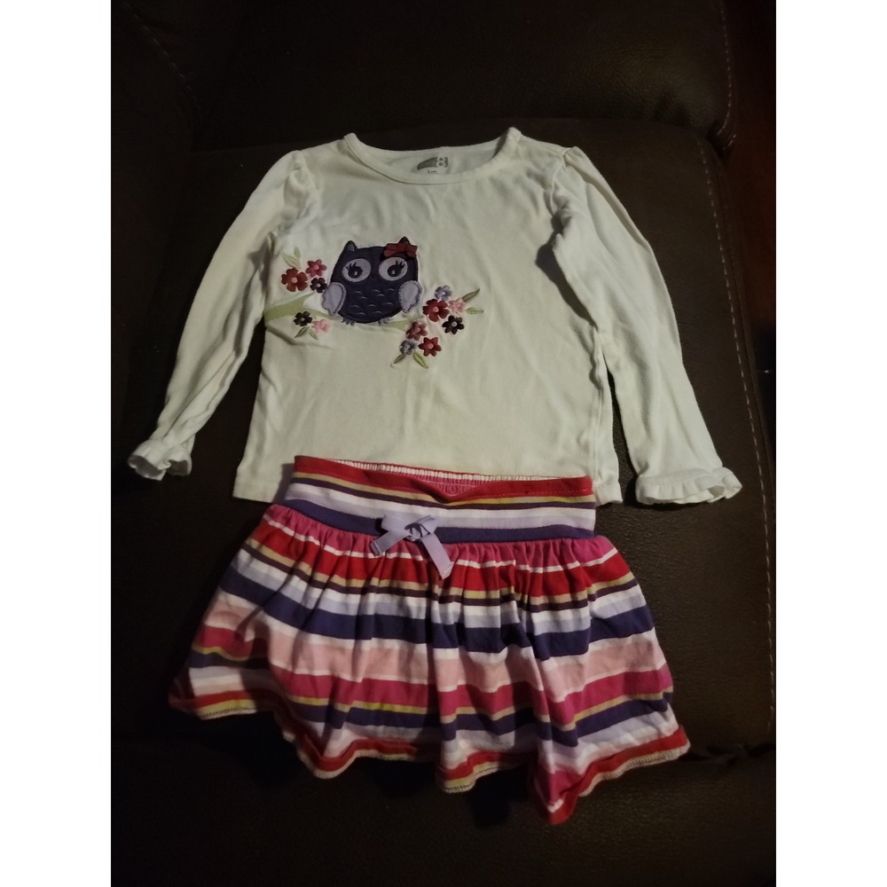 Crazy 8 pocketful of‎ pedals owl top 2t skort 18 24 months